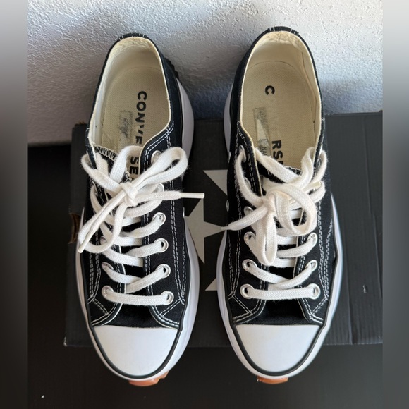 Converse Black and White Chunky Sole Sneakers - Picture 3 of 7